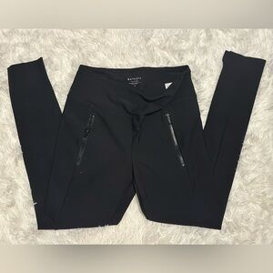 Athleta Jet Black Zippered Leggings